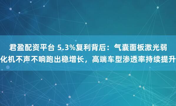 君盈配资平台 5.3%复利背后：气囊面板激光弱化机不声不响跑出稳增长，高端车型渗透率持续提升